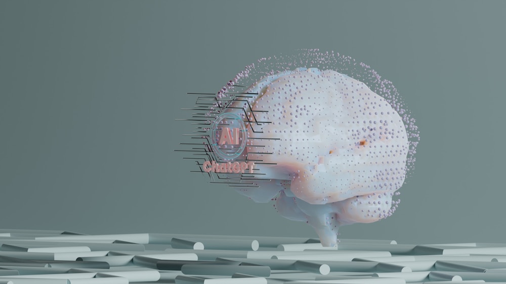 A computer-generated visualization representing artificial intelligence and future technology
