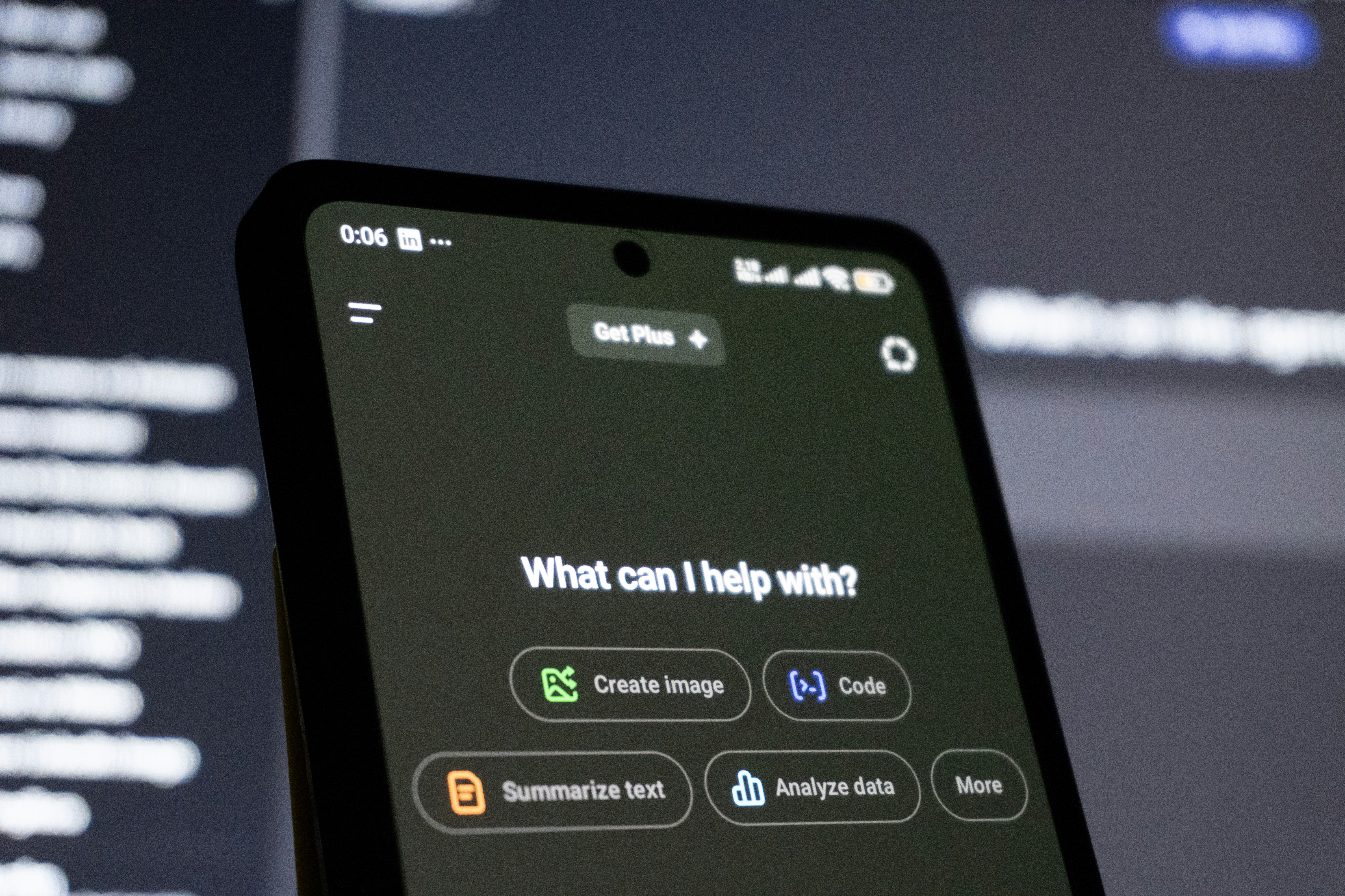 A smartphone screen showing a ChatGPT conversation interface